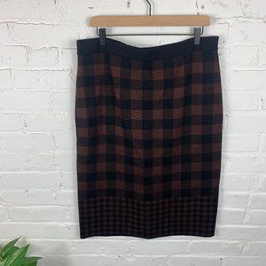 Eloquii Plaid Pencil Skirt Elastic Waistband SZ 18